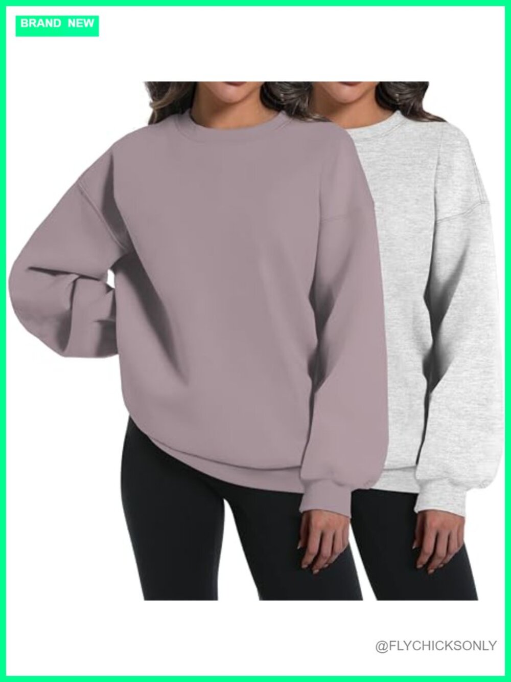 Oversized Crewneck Sweatshirt Set Fleece Lined Pullover Long Sleeve Tops Fall